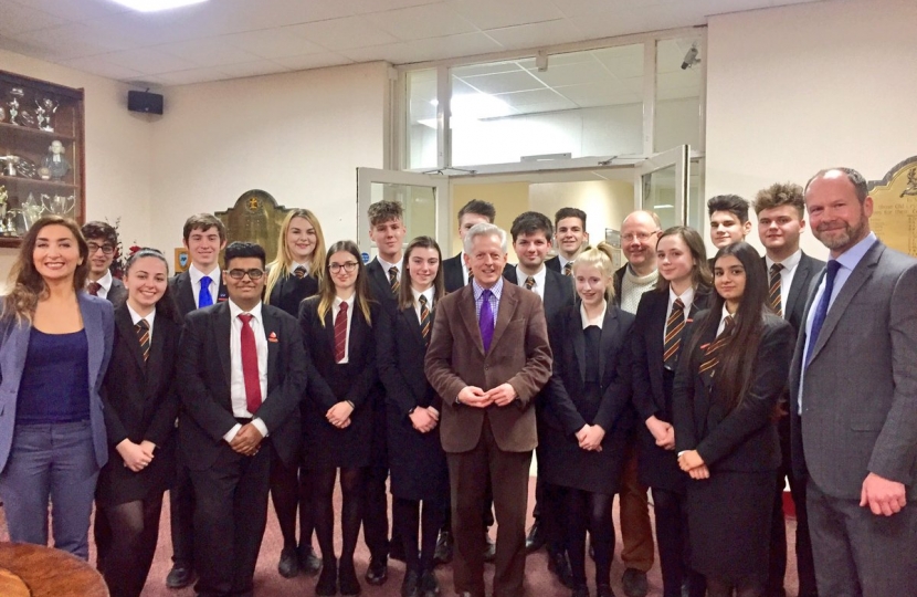 Richard with pupils from the Crypt School