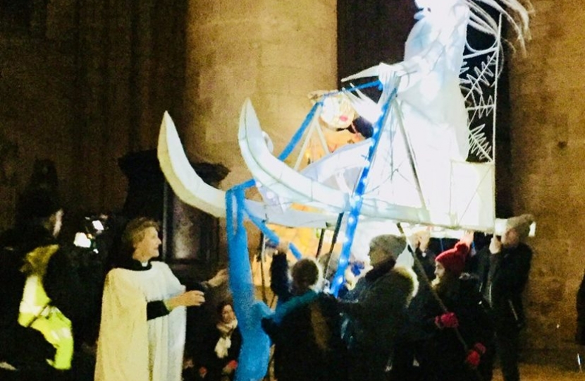 Christmas Lantern at Glos Cathedral 