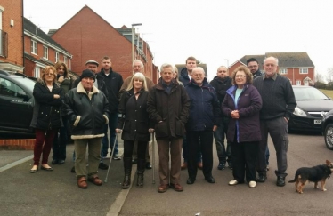 Richard in Tolsey Gardens with cllrs 